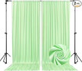 10 x 7 Feet Light Green Backdrop Curtain for Partie, Background Curtains for Photoshoot, Birthday, Wedding, Halloween, Thanksgiving, Christmas, New Year Party Decorations 5Ft x 7Ft, 2 Panels