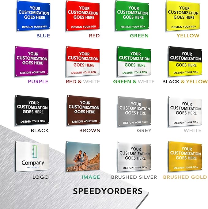 Custom Metal Signs, Personalized Aluminum, Customized Safety, Business Signs, Waterproof Outdoor, White Aluminum (Yellow, 18x12 In)