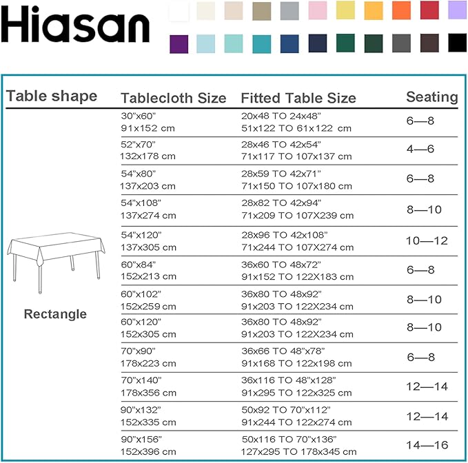 Hiasan 2 Pieces White Rectangle Tablecloth - Waterproof and Spillproof Restaurant Washable Polyester Table Cloth for Dining Room, 60 x 120 Inch