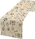 Dog Paw Table Runner,Kids Teens Cute Pet Animal Footprint Theme Pattern Print Tablecloth Burlap for Hotel Indoors Outdoor Dining Room Kitchen Home Decor,W13X L108 in