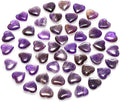 Gerrii 50 Pcs Heart Healing Stone Bulk Quartz Heart Inspirational Stones Gift for Women Love Pocket Polished Natural Energy Balancing Meditation 0.8 Inch(Purple)