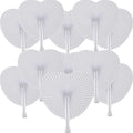 12 Pcs Decorative Paper Folding Hand Fans Handheld,White Heart Foldable Wedding Fans Chinese and Japanese Fans Bulk for Bridal Guest Church Party Favors Dancing Birthday DIY