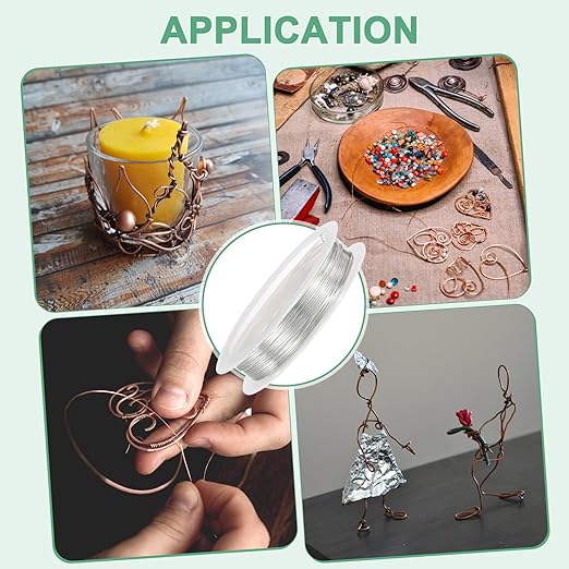0.7 mm/21 Gauge Copper Wire for Jewelry Making, 10.2FT Copper Beading Craft Wire for Jewelry/Weaving/DIY Crafting/Planting, Color-Retaining [3.1M, Bright Silver]