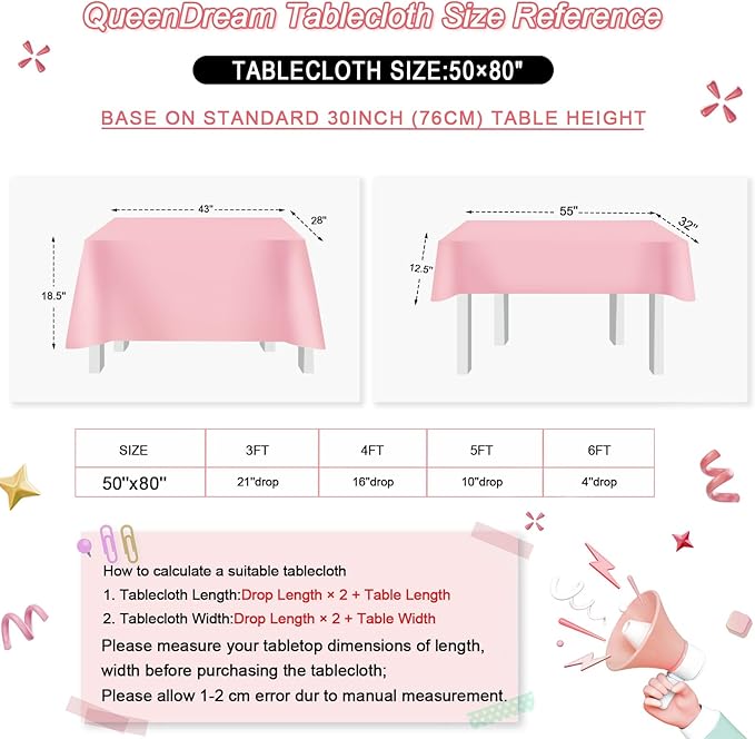 QueenDream Sparkly Sequin Tablecloth - Red Table Cloth 50x80 Inches Rectangle Table Overlay Fabric for Birthday Parties Baby Shower Decoration