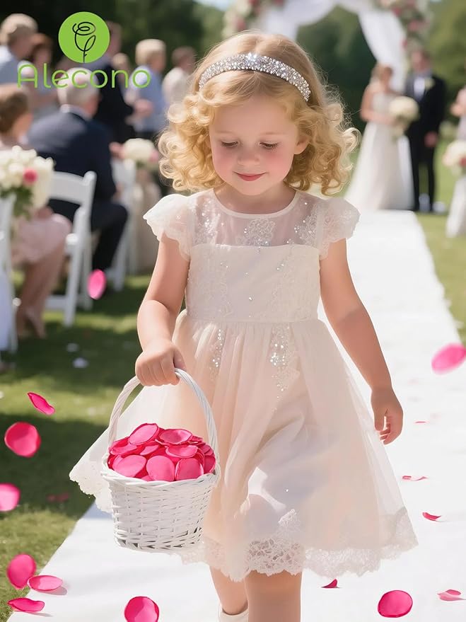 Alecono 400Pcs Silk Rose Petals, Faux Hot Pink Petals for Wedding Proposal Flower Girl Basket, Flower Petals to Throw at Wedding Birthday Party Decoration