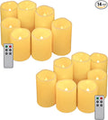 Aignis 14pcs Flameless LED Candles Battery Operated with Remote Timer, Outdoor Indoor Waterproof, Warm Glow for Cozy & Romantic Home/Wedding/Holiday Décor (D 3'' x H 4''/5''/6'')