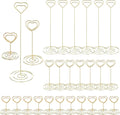 MAQUITA 36pcs Place Card Holder, Table Number Holders, Table Card Holders, Table Number Stands, Wire Table Picture Photo Holder with Heart Shaped Menu Memo Clips for Wedding Favors