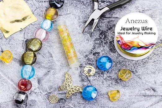 Anezus 12 Rolls Jewelry Wire Craft Wire Tarnish Resistant Beading Wire for Jewelry Making Supplies