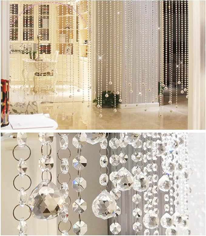 16 Feet Crystal Acrylic Gems Bead Garland Strands Manzanita Crystals Tree Garlands Christmas Decoration