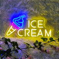 Ice Cream Neon Sign Ice Cream Light Ice Cream Signs for Business, Ice Cream Bar Sign Decor for Drinking Bar Party Bedroom Decoration Birthday Gift, 15.7"" x 7.8""