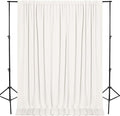DWCN 10x7 FT Ivory Backdrop Curtains for Parties, Photography Backdrop Drapes with Rod Pockets for Wedding Decorations Stage Birthday Family Gatherings, 2 Panels 5ft x 7ft
