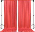 AK TRADING CO. 10 feet x 8 feet IFR Polyester Backdrop Drapes Curtains Panels with Rod Pockets - Wedding Ceremony Party Home Window Decorations - Coral