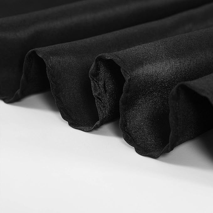60 inch Round Tablecloth Washable Polyester Table Cloth Decorative Table Cover for Wedding Party Dining Banquet（60 inch,Black）
