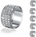 Rhinestone Napkin Rings Silver Set of 6,Crystal Napkin Holder Bling Diamond Serviette Buckles Tables Setting Decoration for Wedding Receptions, Christmas, Thanksgiving Holiday Party Dinner Parties