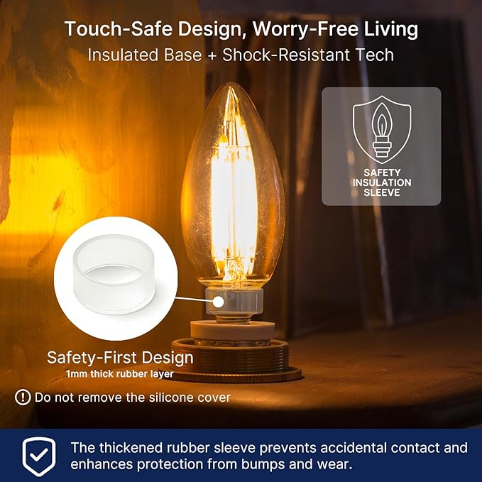 FLSNT 576 Pack B11 E12 LED Candelabra Bulbs, 60W Equivalent Dimmable Chandelier Light Bulbs, 2700K Soft White, 82 CRI, UL & CA65 Listed, Energy Saving Candle Bulbs for Wholesale Projects