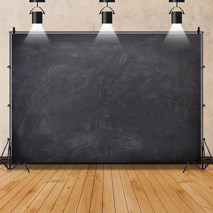 Renaiss 7x5ft Blank Blackboard Backdrop for Photoshoot Man Woman Portrait DIY Chalkboard Photography Background Back to School Banner School Season Photo Booth Props Wedding Teachers` Day Party Decor