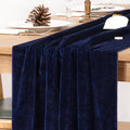 MLMC 2 Pack Navy Blue Velvet Table Runner 10ft Luxury Deep Blue Velvet Fall Table Runner 20x120 Inches for Wedding Reception Bridal Shower Party Birthday Events Decor