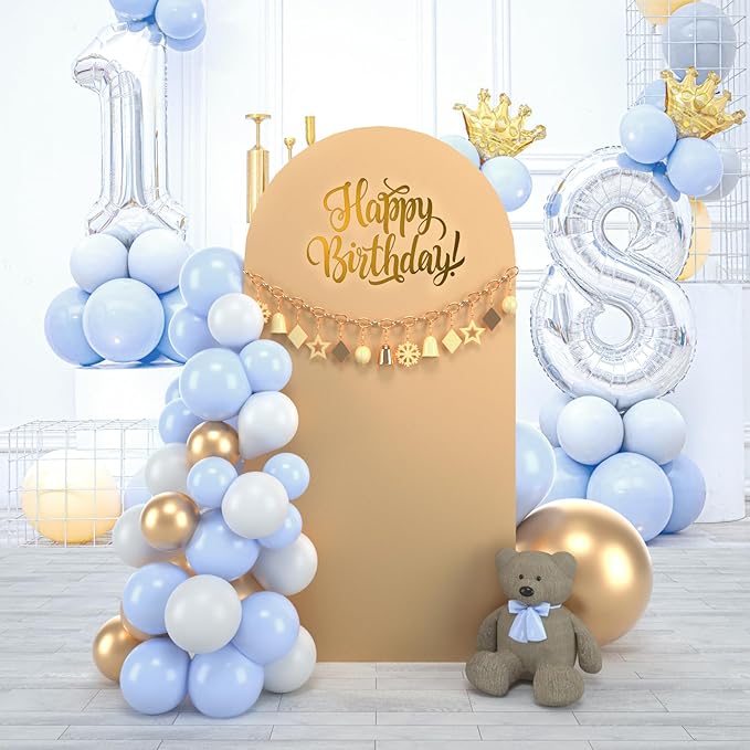 bricia Wedding Arch Backdrop Stand Cover, 6FT Double Sided Stretchy Arch Cover Fitted Wedding Birthday Party Banquet Decoration (Champagne 72''Lx31.2''W)