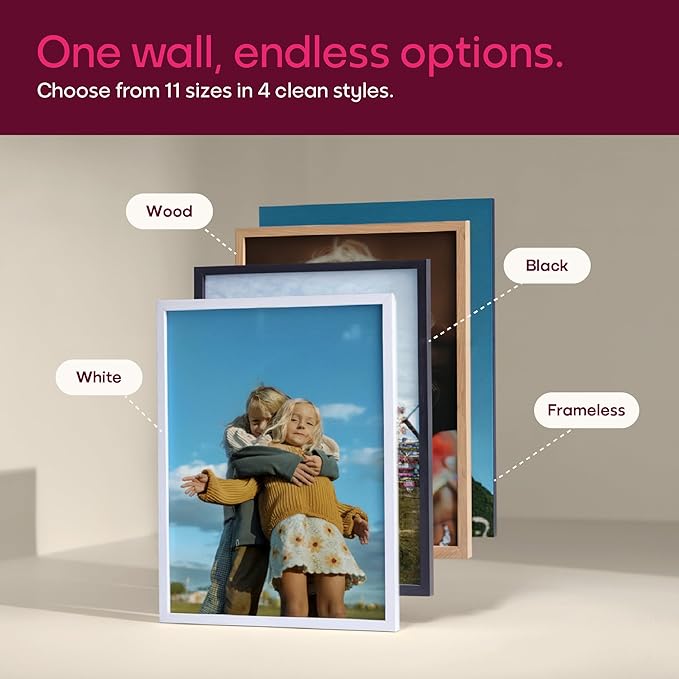 Mixtiles Official - Custom Photo Tiles - Personalized Printed Photos - Magnetic Wall Frames - Adhesive Sticker, No Nails - Various Sizes and Frames - XL-Portrait-set-Tile - Clean Frame