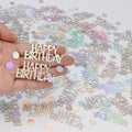 Birthday Confetti, Glitter Happy Birthday Table Decorations, 270 PCS Iridescent Party Decorations