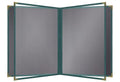 Goodsmart Pajco Style Restaurant Menu Covers – Pack of 10, Side-Loading Menu Holders, Single Stitched Edge, Clear Vinyl Menu Sleeves, Leatherette Trim, Gold Corners, Green, 6 View (8.5" x 11")