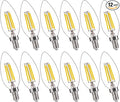 FLSNT 5000K Daylight B10 Dimmable LED E12 Candelabra Bulbs, 40W Equivalent LED Chandelier Light Bulbs, 450LM, Clear Glass Finishing, 12 Pack UL,CA65 Listed.