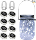 8 Pack Solar Fairy Star Firefly Jar Lid Lights - Waterproof Lantern Mason String Lights With Hangers for Regular Mouth Jars - Christmas Gifts (Cold White)