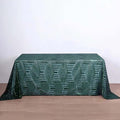 Efavormart 90"X132" Hunter Emerald Green Sparkly Sequin Geometric Tulle Rectangular Tablecloth