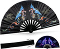 SYNTECSO Folding Hand Fan for Rave, Boots on The Ground Fan, Large Folding Fan for Drag Queen, Women and Men，Clacking Fans for Line Dancing，Parties, Music Festivals, EDM and Decoration