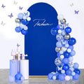 SoarDream Arch Backdrop Cover Navy Blue Spandex Fitted 5FT Wedding Arch Covers Balloon Round Top Chiara Arch Backdrop Fabric for Bridal Shower Wedding Birthday Party Stage Decoations