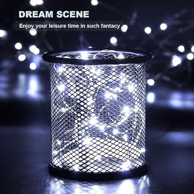 CYLAPEX Pack of 48 Cool White Fairy Lights String Battery Operated Fairy Lights, 3.3ft 20 LEDs Firefly Lights Silver Coated Copper Wire Lights for DIY Decor Christmas Decoration Costume