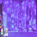 Curtain Light for Bedroom, 200LED 6.6x6.6ft Purple Window Wall Hanging Fairy Curtain String Light, 8 Modes Remote Fairy String Lights Indoor for Wedding Party Home Garden Decorations