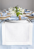 Solino Home Linen White Table Runner 120 Inches Long - 100% Pure Linen Hemstitch 14 x 120 Inch Table Runner for Dining, Fall, Autumn, Halloween, Thanksgiving, Holiday - Classic Hemstitch