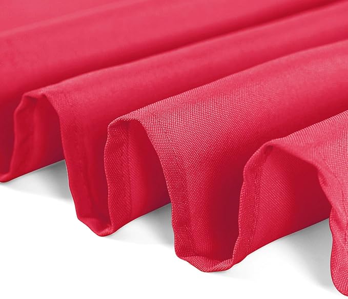 90 inch Round Tablecloth Washable Polyester Table Cloth Decorative Table Cover for Wedding Party Dining Banquet（90 inch,Red）