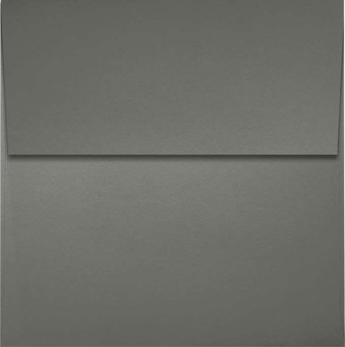 LUXPaper Square Invitation Envelopes | Peel & Press | 4" x 4" | Smoke Gray | 80lb. Text | 50 Qty