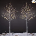 LIGHTSHARE 8 Feet 132L LED Birch Tree Lights, Pack of 2, Warm White, for Holiday Party and Christmas Decoration, Indoor and Outdoor Use