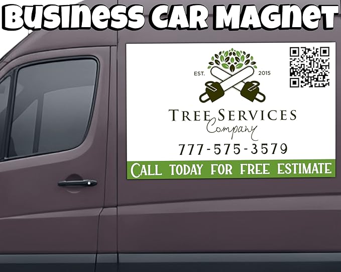 My Happy Customized Gifts Custom and Professional Logo Magnet Sign Personalized Logo for Your Car, Van, Truck Advertise Your Business Magnetic Signs