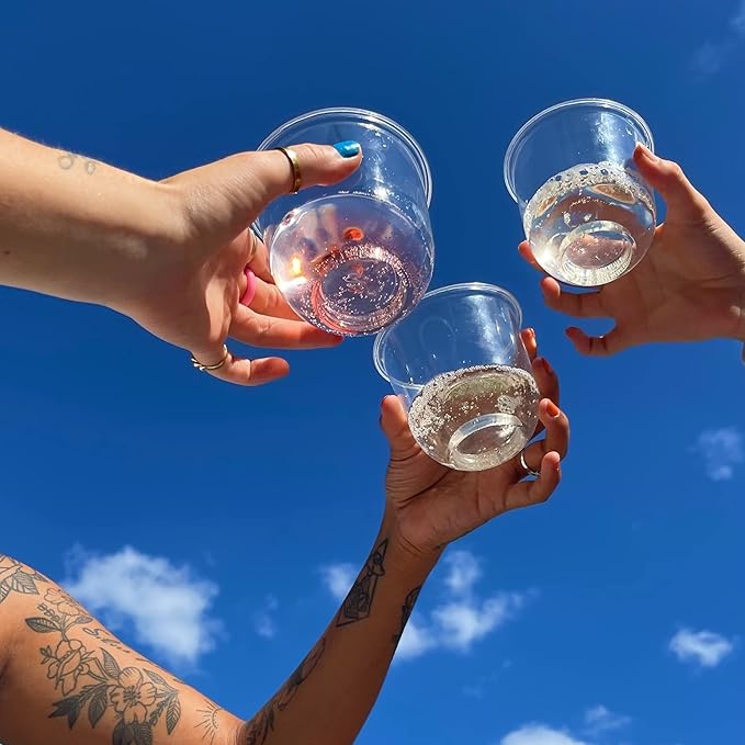 Repurpose Disposable Stemless Glasses, 12oz, 100 Cups, Plant-Based, BPA Free, No PFAS Added, Certified BioBased, FDA Non-Toxic, Ultimate Cool Girl Cup