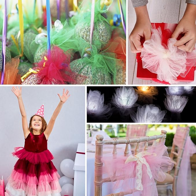 54" by 20 Yards Tulle Fabric Rolls Tulle Ribbon Tutu Spool Bolt for DIY Wedding Decoration Baby Shower Tutu Skirt Gift Wrapping Large Matte Fabric, Roll Packaging (Hunter Green)