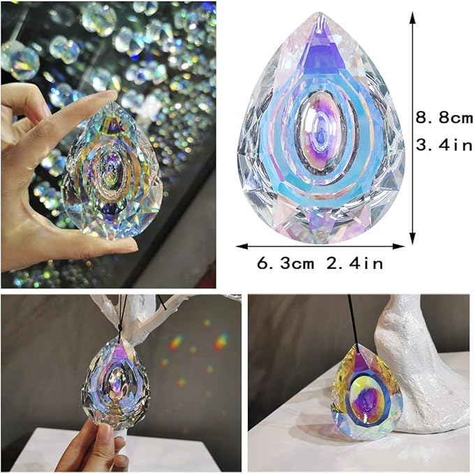H&D HYALINE & DORA 89mm/3.5in Hanging Chandelier Crystals Prisms for Window Suncatchers Chandelier Parts Rainbow Maker Pendants