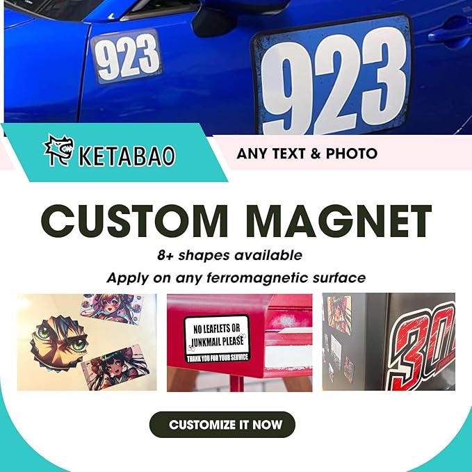 KETABAO – 16" Customized Original Shape Photo Magnets - Personalized Refrigerator and Car Magnets for Home and Office Decor