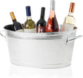 True Galvanized Tub, Large Ice Buckets for Parties, Beverage Cooler for Beer, Wine, Soda, Bottled Water, Rustic Beverage Tub, Drink Bucket for Indoor & Outdoor Party, 6.3 Gal (23.8 Liters), Set of 1