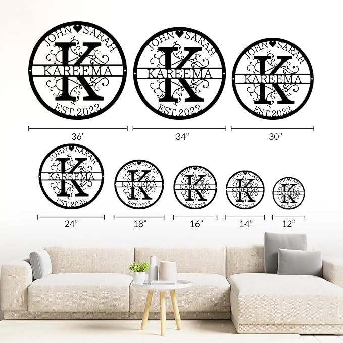 Personalized Last Name Metal Signs - Custom Metal Signs - Split Letter Monogram - Family Sign- Wall Art - Outdoor Wall Decor - Housewarming Gift for Couple - Personalized Wedding Gift