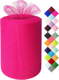 Fuchsia Tulle Fabric Roll 6 Inch X 300 FT (100 Yards) Matte Tulle Ribbon Netting Mesh Spool for DIY Tutu Skirt Wedding Bow Gift Wrapping Baby Shower Christmas Party Halloween Decorations