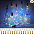 20 LED Wine Bottle Lights with Cork, 15 Pack Battery Operated Cork Shape Fairy Light Waterproof Mini Copper Silver Wire String Lights for Party, Wedding, Christmas, Bedroom Decor (Multicolor)