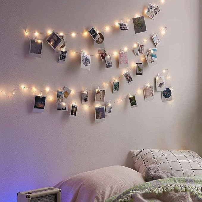 33Ft Photo Clip Fairy Lights with 50 Clips - LECLSTAR 100 LED String Lights for Hanging Pictures, USB Powered - Perfect Bedroom and Wedding Decor