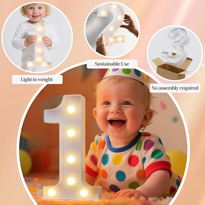 LED Marquee Light Up Numbers Sign - Lighted Birthday Numbers Sign for 80th Birthday Party Decoration, Bar Wall, Home, Table Room, Wedding and Christmas Decorations, Number 80