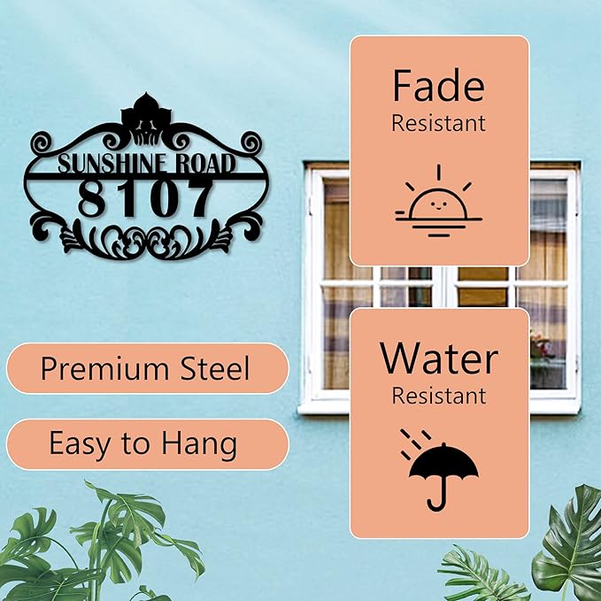Personalized Vintage Styling Metal House Numbers for Outside - Custom Metal Address Sign - Address Numbers for House - Address Plaque - Housewarming Gift New Home