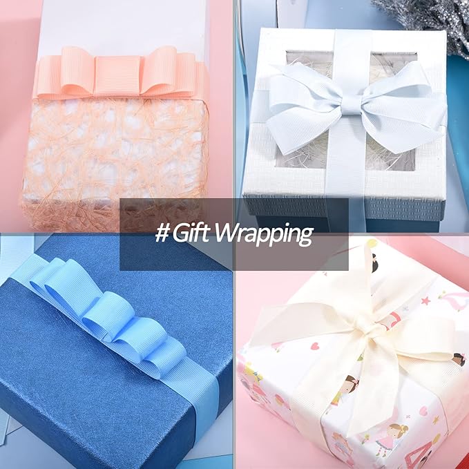3/8" X 100 Yards Royal Blue Grosgrain Ribbon, Premium Grosgrain Ribbon for Sewing, Gift Wrapping, Bow Making, Wedding Decor, Wrapping and More (Royal Blue)
