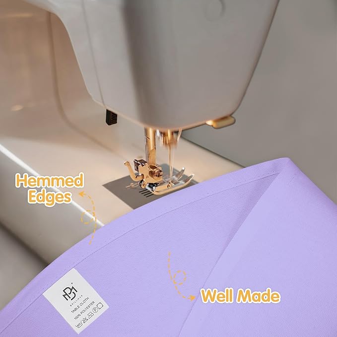 BRILLMAX 4 Pack Lavender Round Tablecloths 120 Inch - Circle Bulk Linen Polyester Fabric Washable Table Cloth Cover for Wedding Reception Banquet Birthday Party Buffet Restaurant